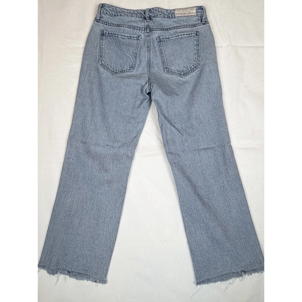 PacSun Low Rise Wide Leg Jeans Womens 26 Distressed Lite Wash Raw Hem Y2K Grunge - Picture 2 of 14